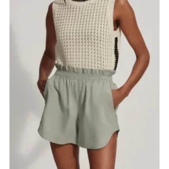 Varley Pants - Varley Shorts Womens Medium Green Jonas Paper Bag Waist Casual Relaxed Fit